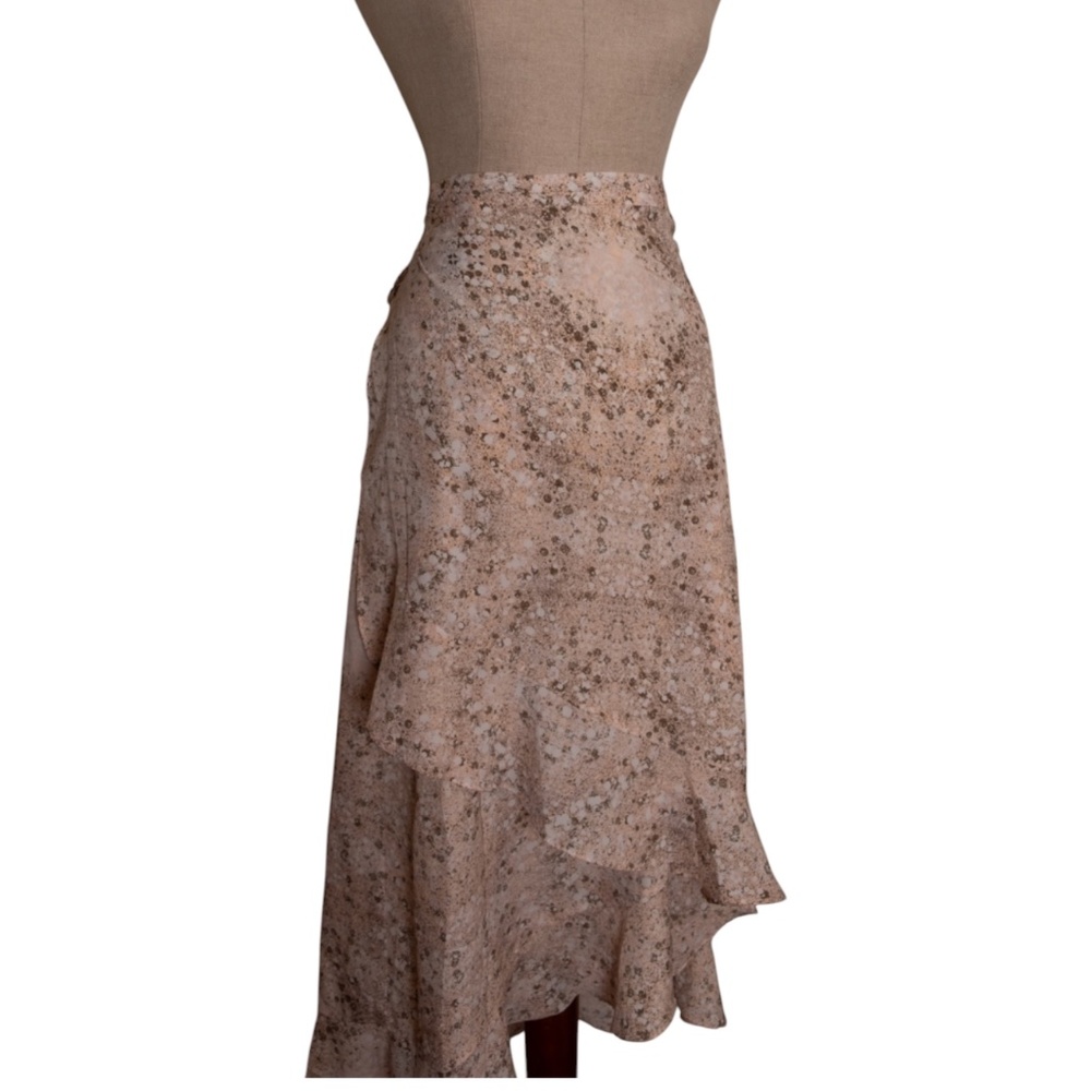 BCBGMaxAzria maxi asymmetrical floral skirt